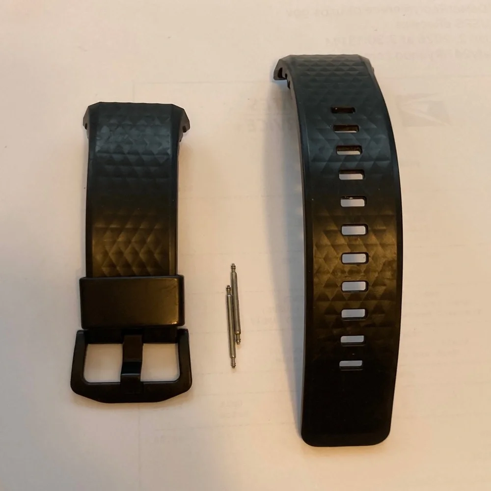 Used Casio Pro Trek WSD-F20 strap with spring bars, black rubber